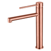 Grifos para lavabo de baño con una manija, cobre, oro rosa, acero inoxidable 304