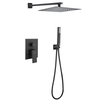 Mezclador de agua fría y caliente cuadrado negro mate de acero inoxidable 304 en juego de ducha de baño oculto tipo lluvia montado en la pared 