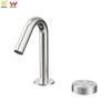 Mezclador de lavabo de baño de 2 orificios montado en cubierta de acero inoxidable 304, grifo de cascada con manija progresiva monomando