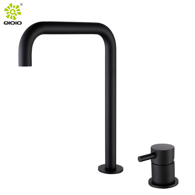 Grifo de lavabo de baño de acero inoxidable 304 caliente y frío negro mate de dos agujeros de venta en caliente