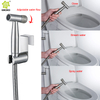 Juego de rociador de bidé portátil de mano cromado Shattaf de baño de acero inoxidable 304 para inodoro