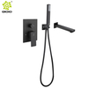 cUPC Matt negro vendedor caliente baño SS Baño mezclador frío y caliente en el sistema de ducha de pared grifos para baño