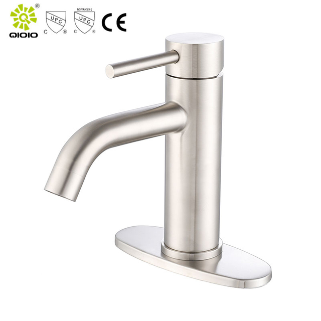 Grifo pesado del lavabo del mezclador caliente y frío cepillado del acero inoxidable 304