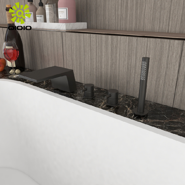 QIOIO nuevo diseño 304 grifo de ducha de baño en cascada de acero inoxidable montado en la pared para bañera