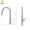 Grifo de calidad de diseño europeo 304 acero inoxidable caliente frío mezclado extraíble grifo del fregadero de la cocina