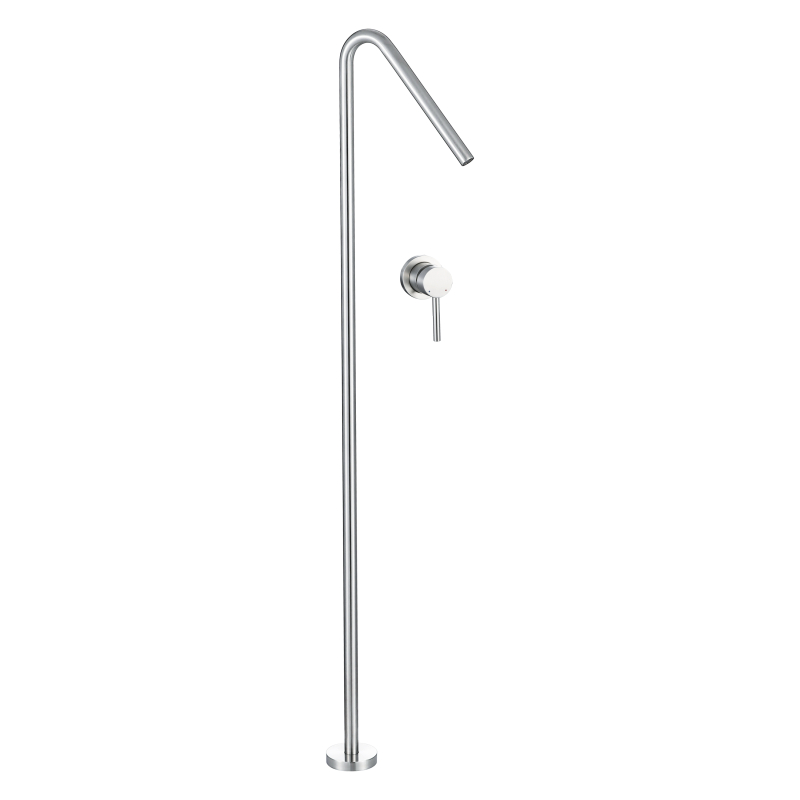 Grifo de lavabo monomando tipo piso de acero inoxidable cromado