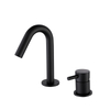 Grifo de lavabo de baño con manija separada, dos orificios, negro mate, acero inoxidable 304 de lujo