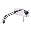 Grifo monomando para lavabo de baño, moderno, de acero inoxidable 304, cromado, para montaje en pared