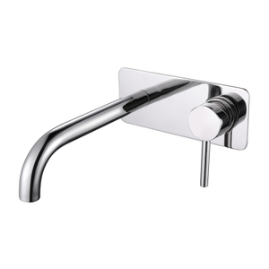 Grifo monomando para lavabo de baño, moderno, de acero inoxidable 304, cromado, para montaje en pared