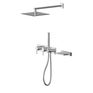 Baño de níquel cepillado de acero inoxidable 304 en juegos de grifería para bañera y ducha de pared