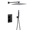 Juego de ducha termostática de baño negro de acero inoxidable cuadrado 304