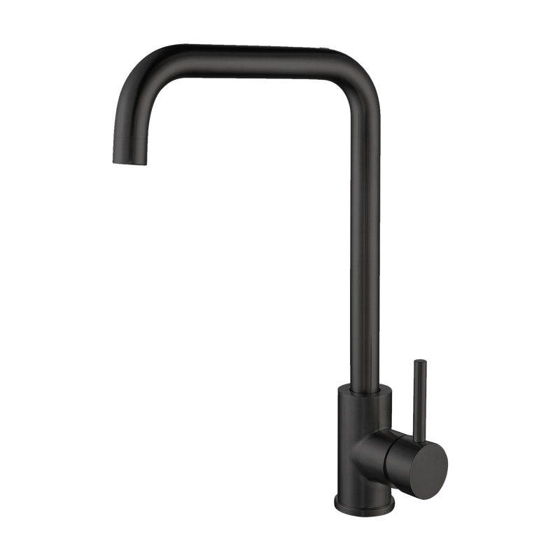Grifo para fregadero de cocina negro mate de acero inoxidable 304