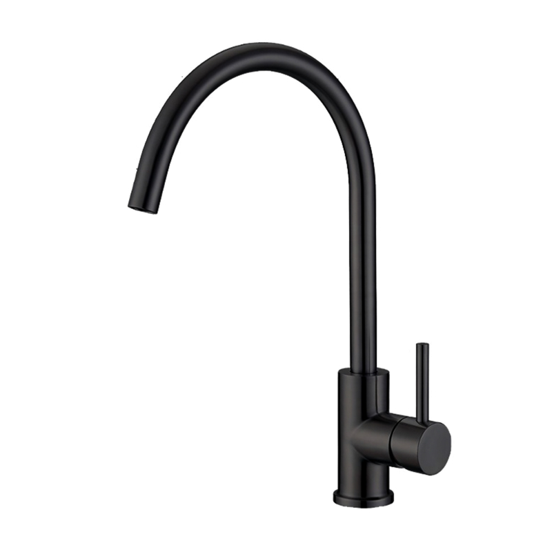 Grifo para fregadero de cocina negro mate de acero inoxidable 304