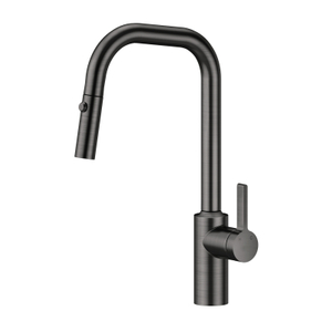 Grifos de fregadero de cocina abatibles de 360 ​​grados Ycfaucet negro pistola de acero inoxidable 304