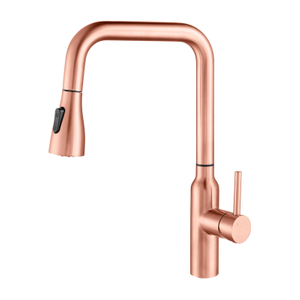 Moderno grifo de fregadero de cocina abatible con sensor táctil de oro rosa de cobre de acero inoxidable 304