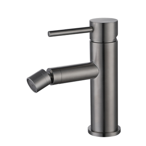 Grifo para bidé de baño con una sola manija, color gris pistola, de acero inoxidable 304