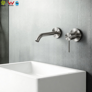 YC-316IS004 Grifo de montaje en pared de acero inoxidable 316L, grifo de baño montado en la pared, mezclador de lavabo oculto, juego de mezclador de lavabo de pared