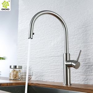Cabezal de ducha oculto cepillado de acero inoxidable 304 L, grifo de fregadero de cocina extraíble