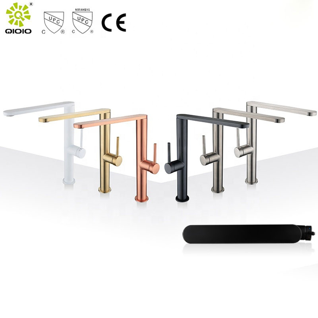 Grifo de baño de lavabo de cocina de colores de oro rosa gris cepillado de acero inoxidable 304