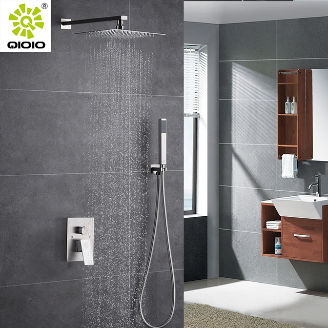 cUPC de alta calidad de tres vías 304 de acero inoxidable oculto mezclador de agua caliente y fría montado en la pared juego de ducha de baño