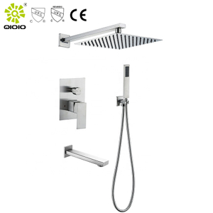 cUPC de alta calidad de tres vías 304 de acero inoxidable oculto mezclador de agua caliente y fría montado en la pared juego de ducha de baño