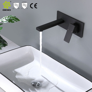 Grifo de agua cepillado de acero inoxidable 304 de alta calidad CUPC, grifo de baño de lavabo cuadrado oculto montado en la pared oculto