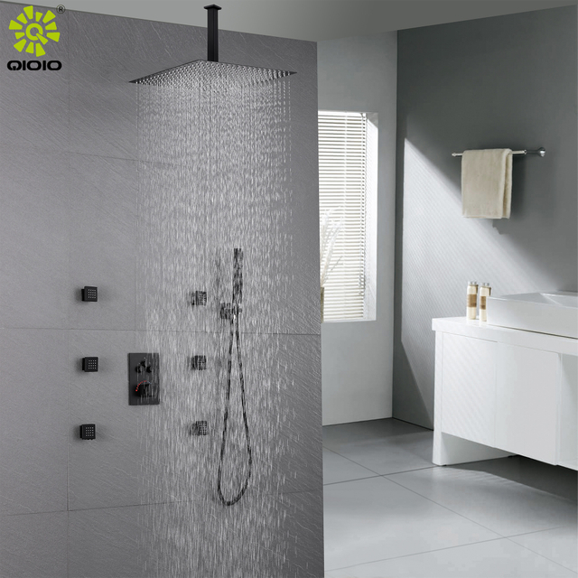 Gran oferta de alta calidad, acero inoxidable 304, latón, 3 funciones, mezclador termostático oculto, grifos de baño y ducha