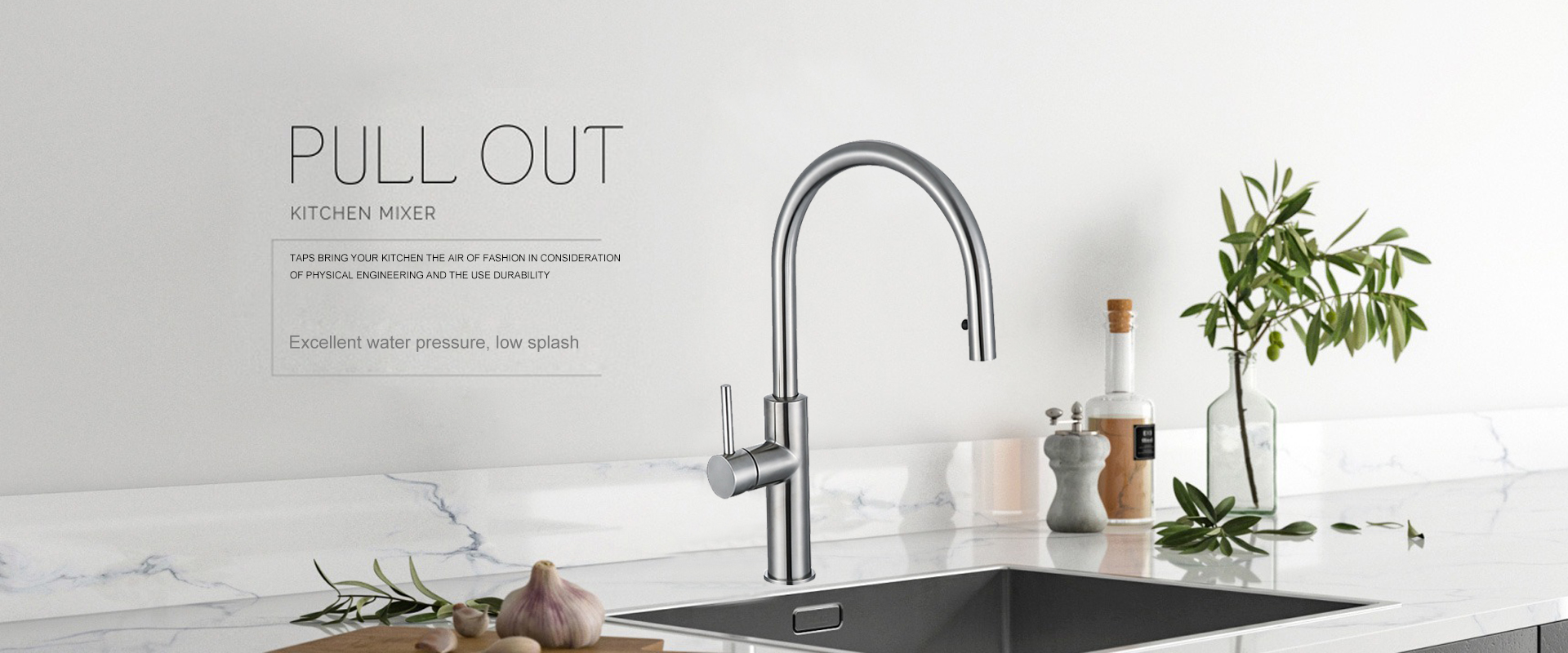 grifo de cocina de acero inoxidable