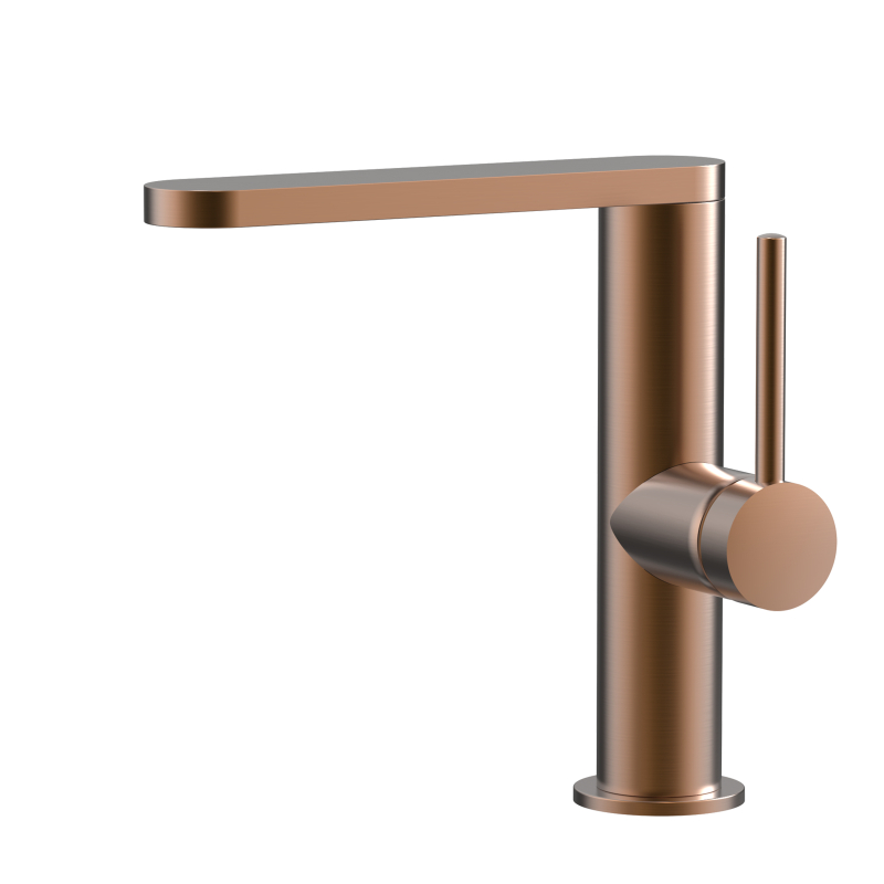 Grifo de fregadero de acero inoxidable de oro rosa