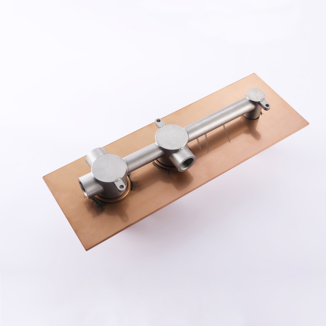 Juego de grifo de ducha para bañera oculta para baño montado en la pared de oro rosa moderno de acero inoxidable 304