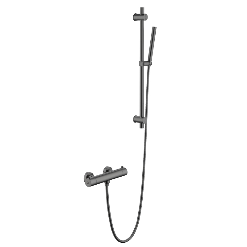 Mezclador termost&aacute;tico de ducha de ba&ntilde;o gris pistola de acero inoxidable 304