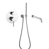 Juegos de grifos ocultos para baño y ducha, de acero inoxidable 304, cromados, montados en la pared