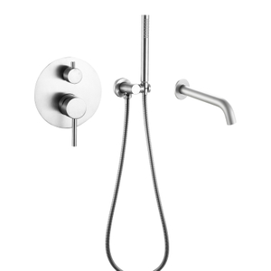 Juegos de grifos ocultos para baño y ducha, de acero inoxidable 304, cromados, montados en la pared