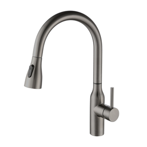 Grifo de fregadero de cocina extraíble con sensor táctil gris pistola de acero inoxidable 304