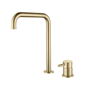 Grifos de lavabo de baño con manija separada de oro cepillado de acero inoxidable 304