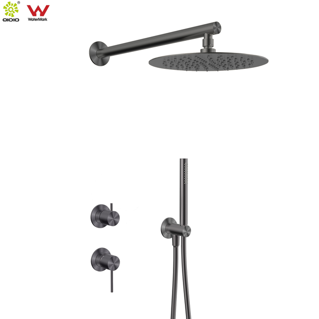 Grifo mezclador de pared para baño de acero inoxidable 316L con ducha montada en la pared con marca de agua