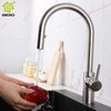 Grifo de fregadero de cocina extraíble caliente y frío cepillado de acero inoxidable 304