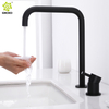 Grifo de lavabo de baño de acero inoxidable 304 caliente y frío negro mate de dos agujeros de venta en caliente