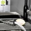 Grifo de cocina de fregadero abatible mixto caliente y frío negro moderno de acero inoxidable 304