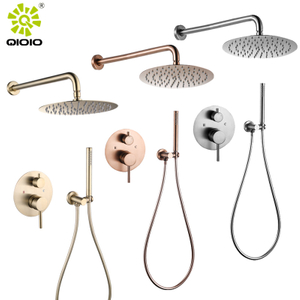 cUPC de alta calidad 304 de acero inoxidable, cabezal de ducha tipo lluvia, baño, juego de ducha oculto montado en la pared