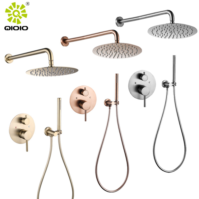 cUPC de alta calidad 304 de acero inoxidable, cabezal de ducha tipo lluvia, baño, juego de ducha oculto montado en la pared