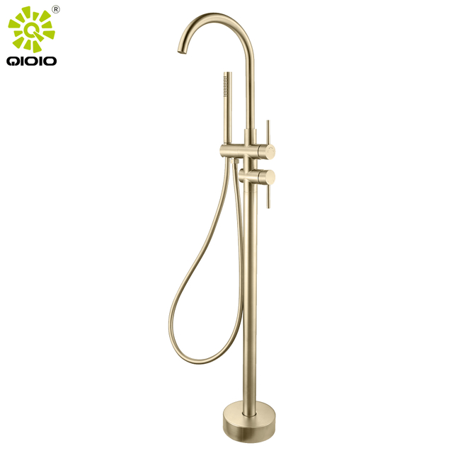Grifos de baño de bañera independientes de ducha de piso de baño multifuncionales mixtos calientes y fríos