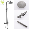 Juego de ducha de lluvia para baño termostático de acero inoxidable 304 de 2 funciones montado en la pared