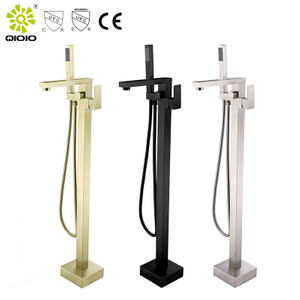 CUPC de alta calidad de acero inoxidable de lujo cepillado relleno de bañera mezclador de ducha de baño independiente grifo de bañera de montaje en cubierta de baño