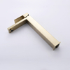 Grifo de cintura alta para lavabo de baño de oro cepillado de acero inoxidable 304 cuadrado de alta calidad certificado CUPC