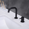 Grifos de lavabo de baño con manija separada, color negro mate, de acero inoxidable 304