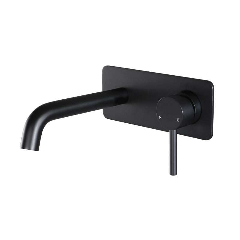 Grifo de pared de acero inoxidable negro mate