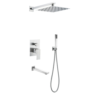  Juego de ducha oculto de tres vías para baño, cromado, de acero inoxidable 304, montado en la pared 