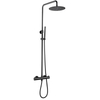 Juego de mezclador termostático de ducha de baño negro con pistola de acero inoxidable 304 moderno