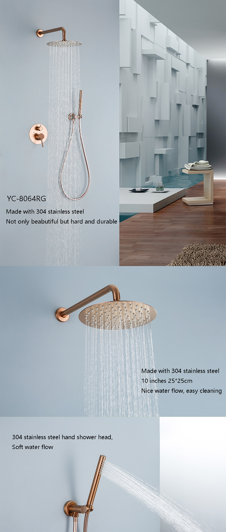 Juego de ducha empotrado 